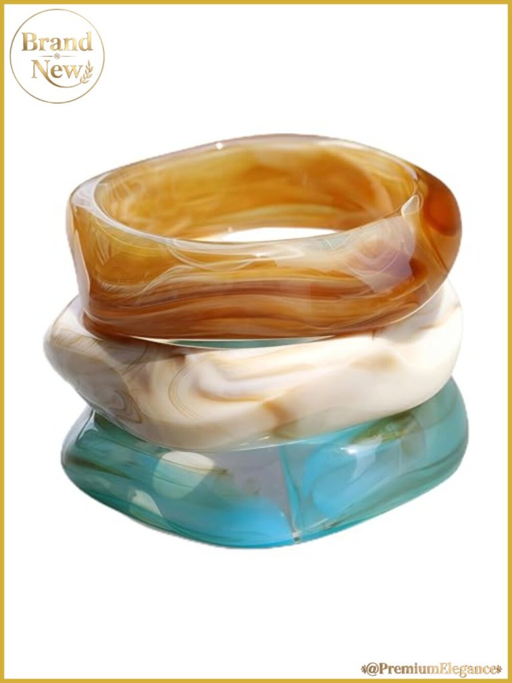 Acrylic Resin Chunky Bangle Bracelet Set for Women Retro Statement Jewelry